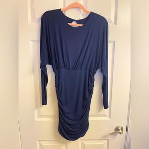 Rachel Pally knit batwing sleeve dress, dark blue, open back, SizeM, super soft